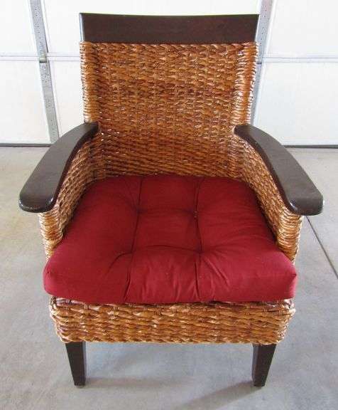 E-164 Wicker Weave Arm Chair