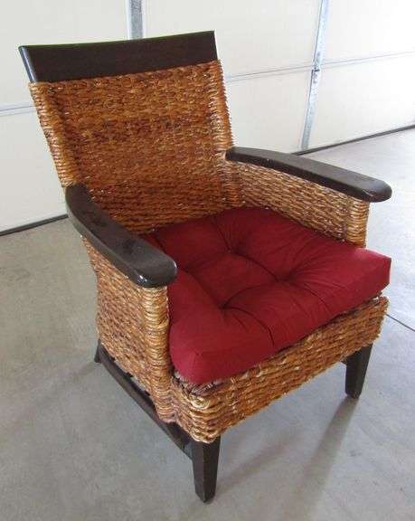 E-164 Wicker Weave Arm Chair
