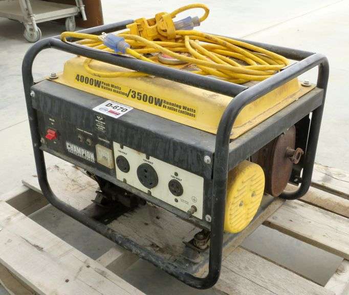 D-670 Champion 4000 Watt Generator - Pickett Auction Service