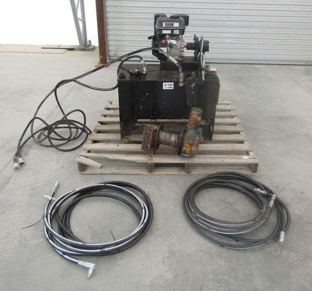 E168 Hydraulic Power Unit + Winch/ Hoses Pickett Auction Service