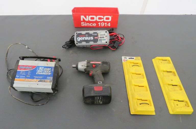 E612 Impact Drill + Battery Chargers Pickett Auction Service