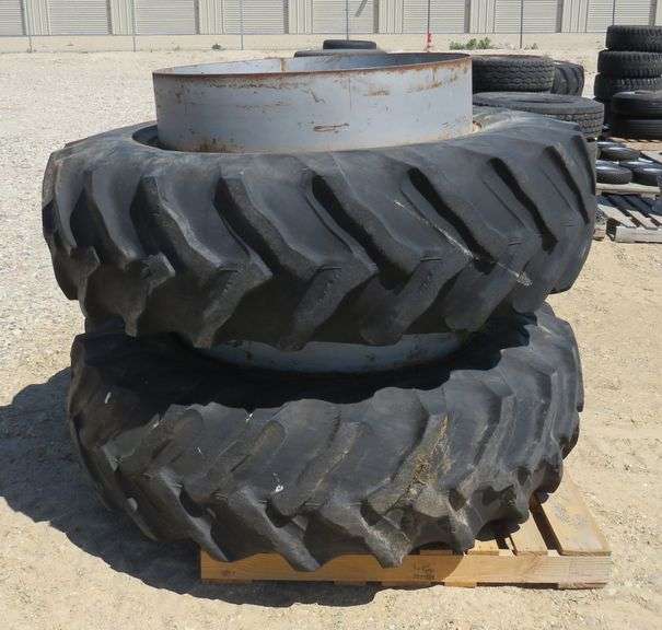 E444 Goodyear Tractor Tires & Wheels (2) Pickett Auction Service