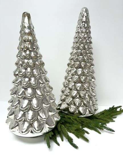 Pottery Barn Mercury Glass Trees