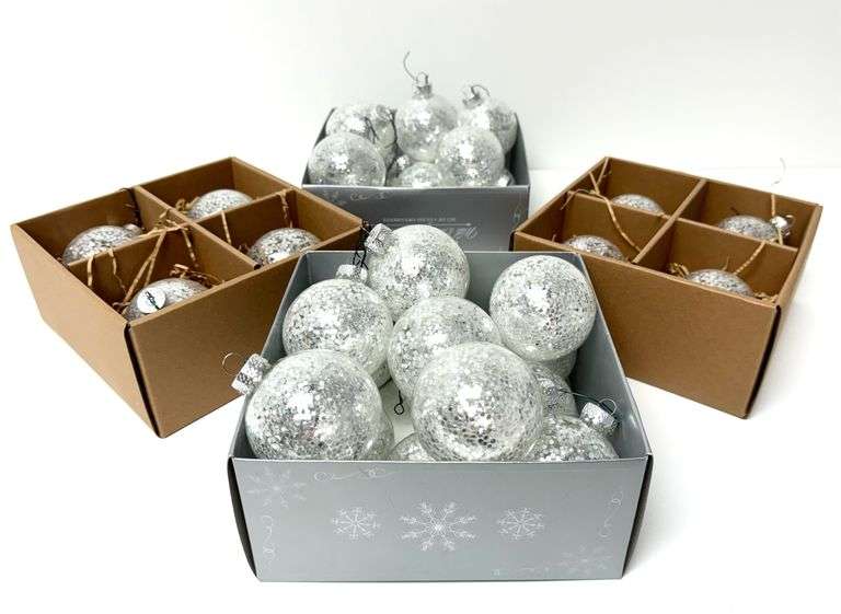 Glitter Glass Ornament Set