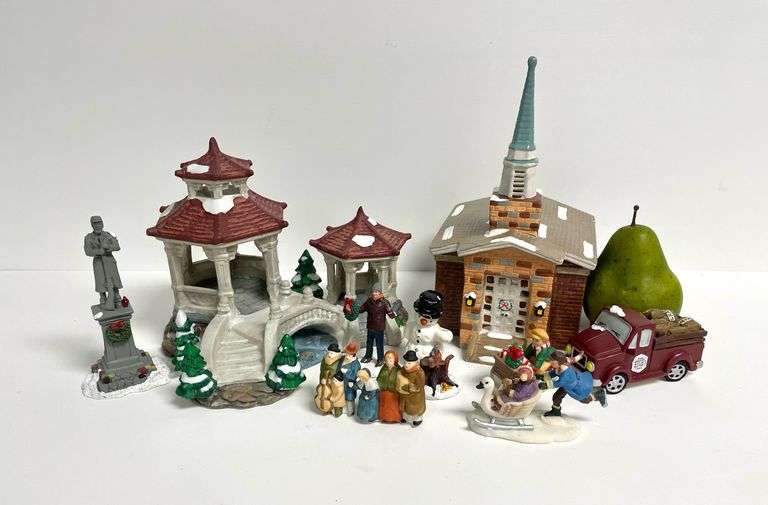 Christmas Village Decor Including Department 56 & Lefton