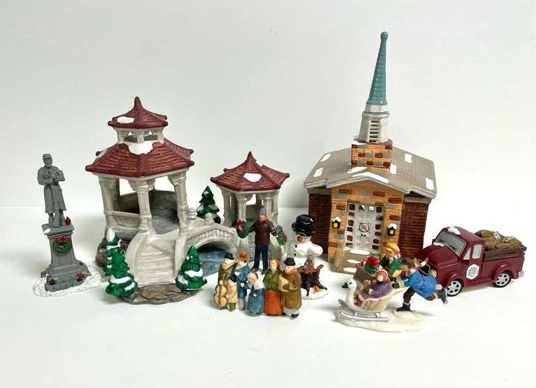 Christmas Village Decor Including Department 56 & Lefton