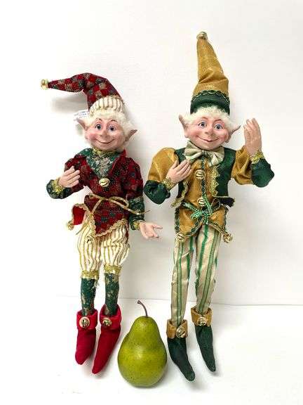 Pair of Jingle Christmas Elves