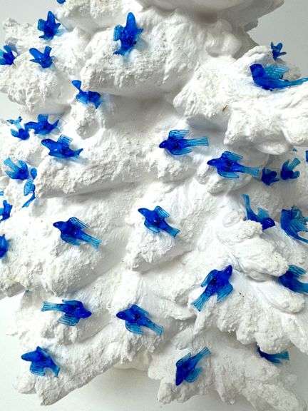 Vintage Blue & White Ceramic Tree