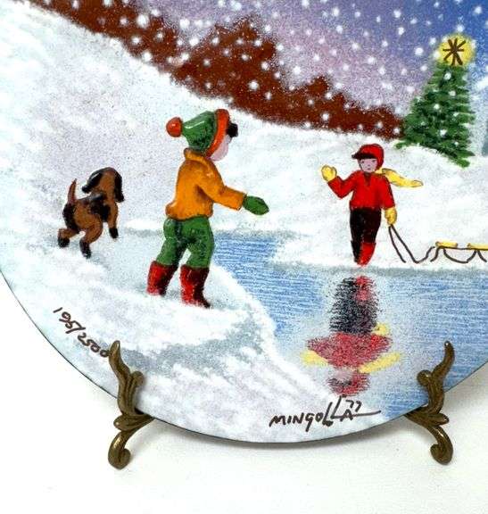 Mingolla 1977 Enamel on Copper Decorative Plate