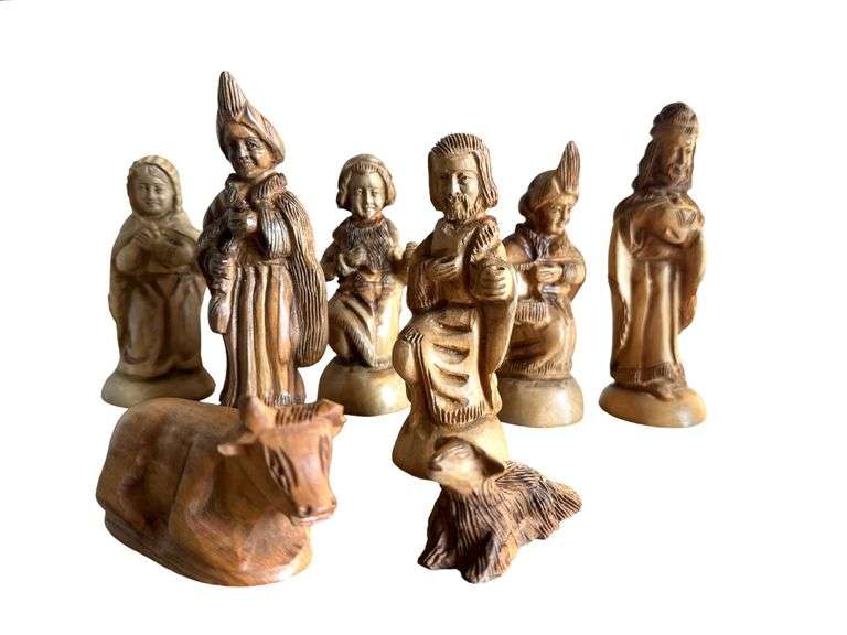 Hand Carved Wooden Nativity Pieces