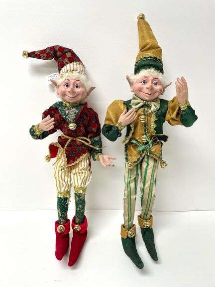 Pair of Jingle Christmas Elves