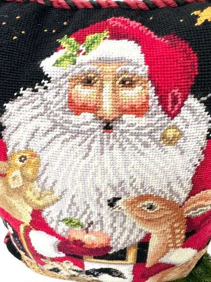 Needlepoint Santa Pillow