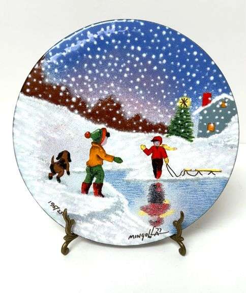 Mingolla 1977 Enamel on Copper Decorative Plate