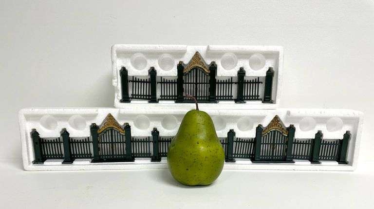 Set of 3 “Village Wrought Iron Gate And Fence” by Department 56