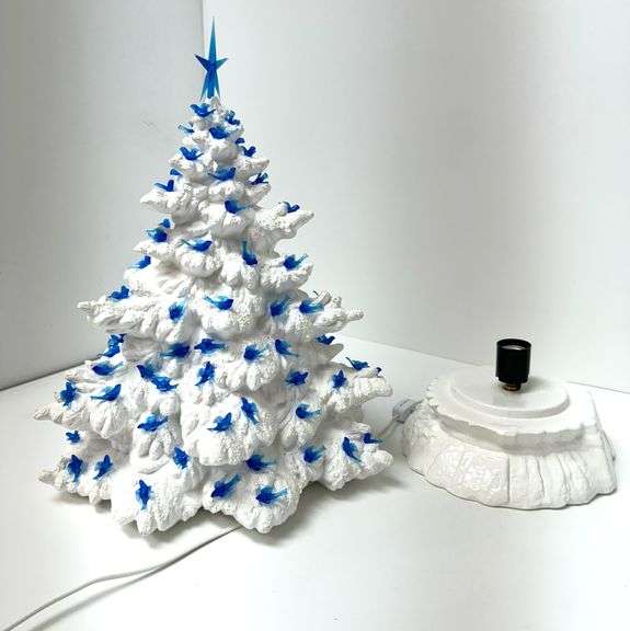 Vintage Blue & White Ceramic Tree