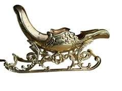 Vintage Brass Deer & Sleigh