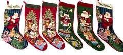 Vintage Needlepoint Stocking Set