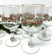 Vintage Holiday Stemware Set