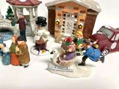 Christmas Village Decor Including Department 56 & Lefton