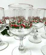 Vintage Holiday Stemware Set