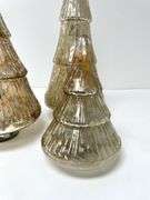 Trio of Decorative Glass Christmas Trees