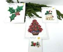 Vintage Beaded Sequin Holiday Appliqués