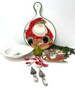 Vietri Italian Cheese Board & Holiday Serving Set
