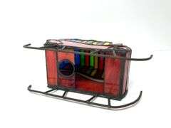 Stained Glass Sleigh & Ornaments
