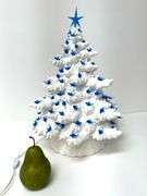 Vintage Blue & White Ceramic Tree