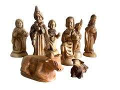 Hand Carved Wooden Nativity Pieces