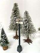 Collection of Department 56 Trees, Shrubs, and Street Signs