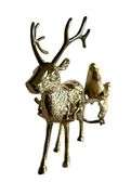 Vintage Brass Deer & Sleigh