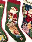 Vintage Needlepoint Stocking Set