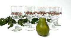 Vintage Holiday Stemware Set