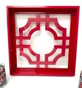 Red Laquered Tray with Vintage Glasses