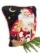 Needlepoint Santa Pillow