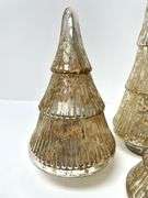 Trio of Decorative Glass Christmas Trees