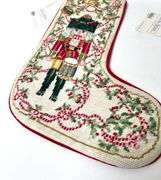 Pair of Katha Diddel Nutcracker  Needlepoint Stockings