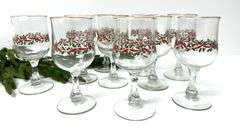Vintage Holiday Stemware Set