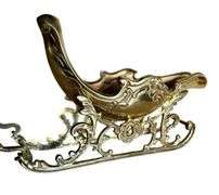 Vintage Brass Deer & Sleigh