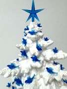 Vintage Blue & White Ceramic Tree