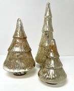 Trio of Decorative Glass Christmas Trees