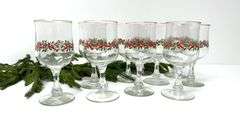 Vintage Holiday Stemware Set