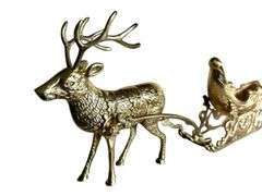 Vintage Brass Deer & Sleigh