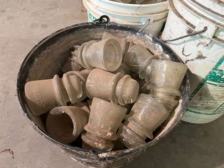 (3) Buckets Glass Insulators Peterson Land & Auction LLC