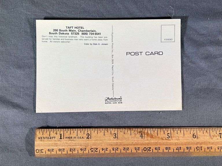 (10) Taft Hotel, Chamberlain, SD Postcards Peterson Land & Auction LLC