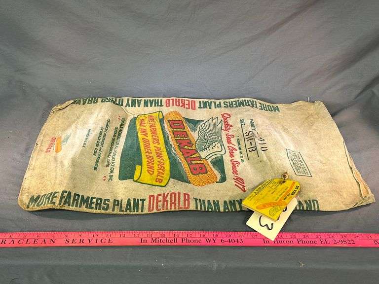 Dekalb Seed Corn Canvas Bag Peterson Land & Auction LLC
