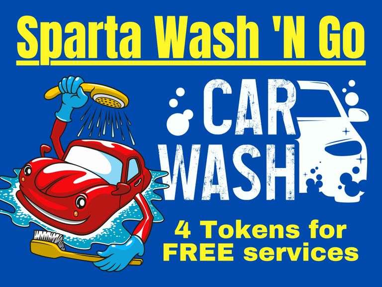 (A) Free Service Tokens for Sparta's Wash 'N Go Car Wash Property Peddler