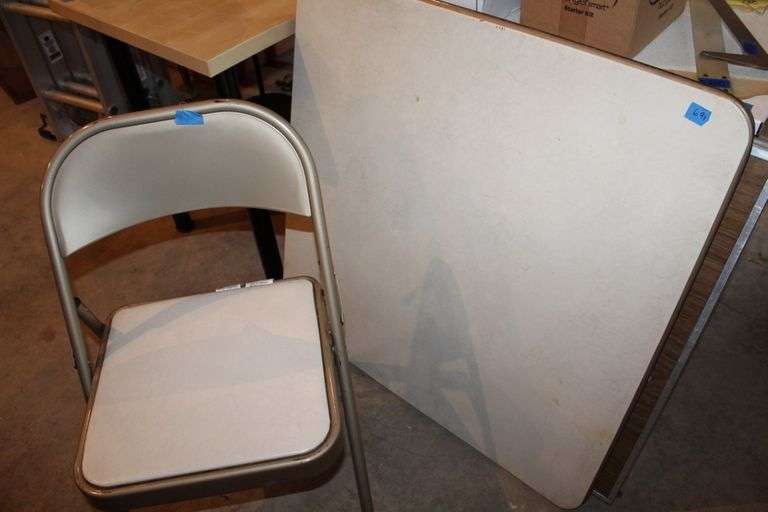 Folding Table, Card Table And Four Folding Chairs Property Peddler