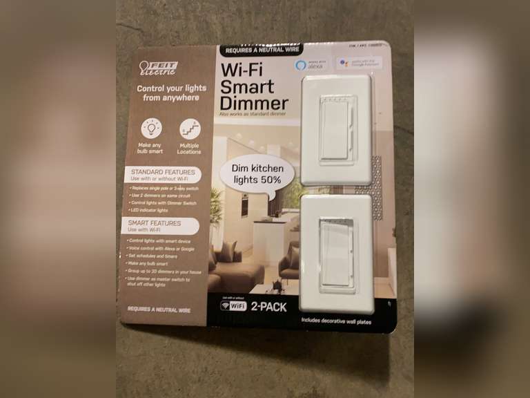 Feit Electric WiFi Smart Dimmer 3way Switch 2 Pack 47.99 Quarter Price